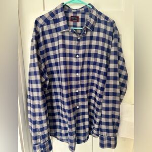 UNTUCKit Men's Blue and White Checkered Shirt